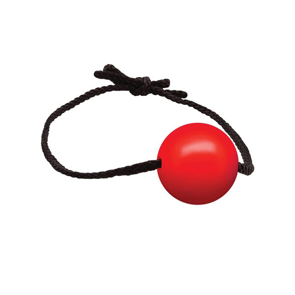 Black Label Gag with Leather Strings - Silicon Ball Ø 50 mm - Red