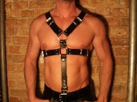 R&amp;Co Leather Cock Ring Attachment for Y-Harness