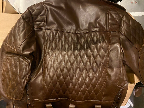 R&Co Marquis Jacket Diamond Brown Leather
