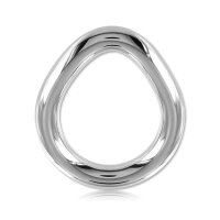 Black Label Stainless Steel Flared Cock Ring - Medium |...