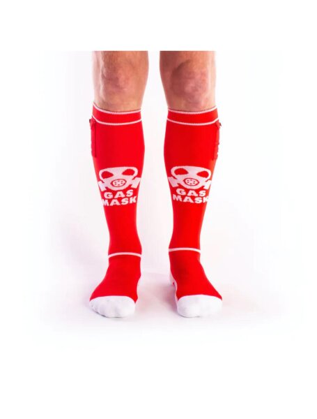 BRUTUS GAS MASK Party Socks w. Pockets Red/White