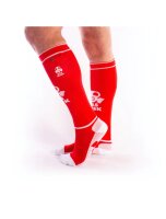 BRUTUS GAS MASK Party Socks w. Pockets Red/White
