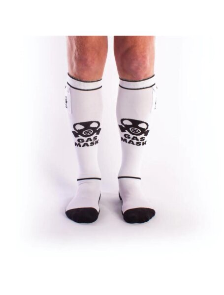 BRUTUS GAS MASK Party Socks w. Pockets White/Black