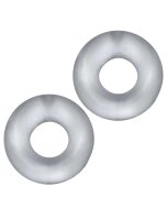 H&uuml;nkyjunk Stiffy Cockring 2-Pack - Clear Ice
