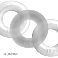 H&uuml;nkyjunk Cockring 3-Pack - White Ice + Clear