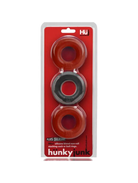 Hünkyjunk Cockring 3-Pack - Cherry + Tar Ice