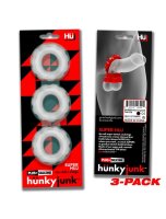 H&uuml;nkyjunk SUPER HUJ 3-pack Cockrings Clear Ice