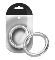 Black Label Stainless Steel Round Cock Ring 6 mm x