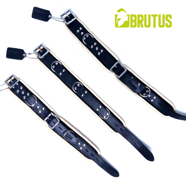 BRUTUS Leather Collar Black/White