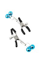 Nipple Clamps with Blue Slave Bell