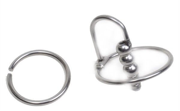 Ribbed Urethral Plug Ring 25mm / Insertable 39mm x 7mm