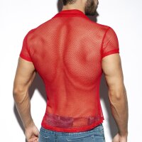 ES Collection SHT024 Mesh Short Sleeves Shirt Red
