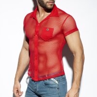 ES Collection SHT024 Mesh Short Sleeves Shirt Red