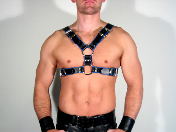R&Co Y-Harness in Soft Leather Black + Piping