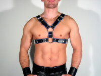 R&amp;Co Y-Harness in Soft Leather Black + Piping