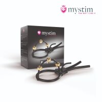 Mystim Pearly Pete Corona Strap With Golden Balls