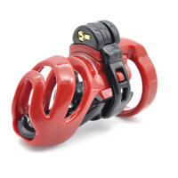 BRUTUS Cyborg Chastity Cage - Black-Red