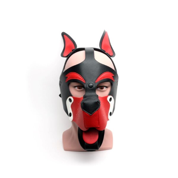 665 Playful Pup Hood Black/Red/White