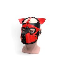 665 Bondage Pup Hood Black/Red