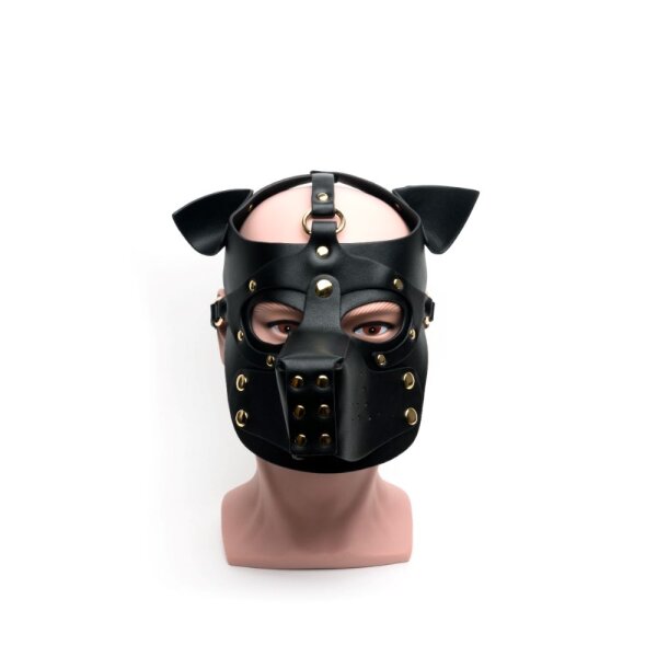 665 Bondage Pup Hood All Black