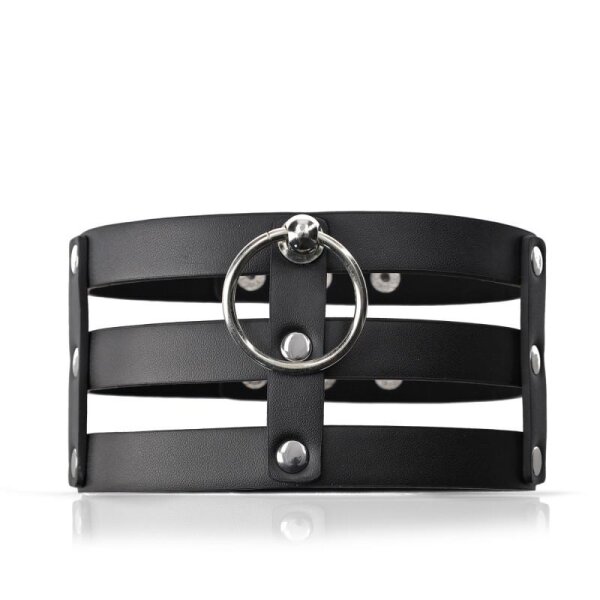 Rude Rider O-Ring Strap Collar Black/Metal