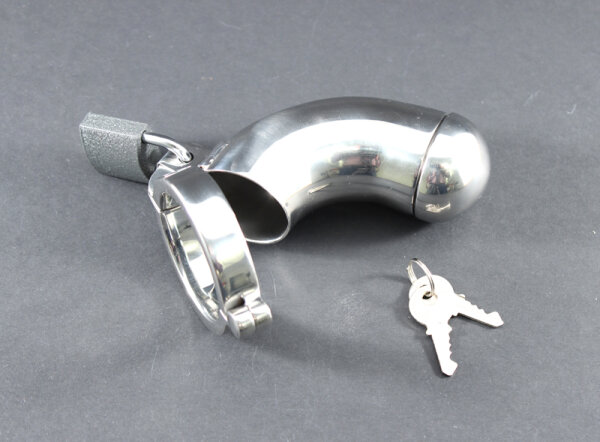Black Label Male Chastity Device - Removable Cover - Stainless Steel