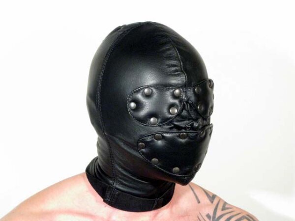 R&Co Soft Leather Hood with Detachable Eye & Mouth L