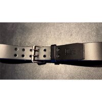 R&amp;Co Leather Belt 5 cm With Double Buckle Black W 085
