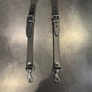 R&Co Leather Braces with Trigger Black XXL