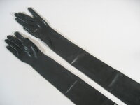 Rubber Gloves Shoulder Length Black L