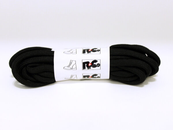 R&Co Round Laces 10 Holes 180 cm Black