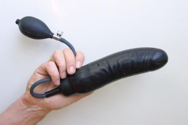 Rubber Dildo Inflatable Black