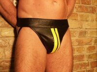 R&amp;Co Jockstrap with Front Zip + Stripes Yellow S