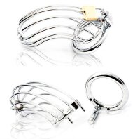 Black Label Male Chastity Device - Bird Cage - Stainless Steel