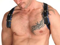 R&amp;Co Shoulder Harness in Soft Leather Black + Piping