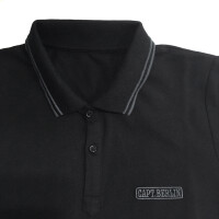 Capt. Berlin Polo-Shirt Black + Stripes Grey S