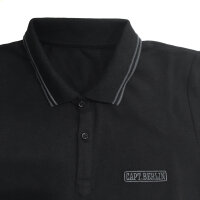Capt. Berlin Polo-Shirt Black + Stripes Grey XL