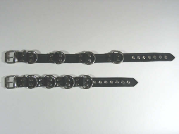 R&Co Slave Collar with 4 D-Rings 3 cm wide short Version
