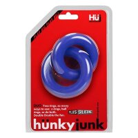 H&uuml;nkyjunk Cock &amp; Ball Rings Duo-Linked Cobalt