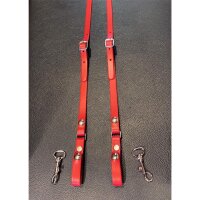 R&Co Leather Skinhead Braces Red