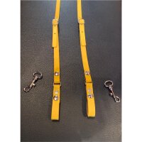 R&amp;Co Leather Skinhead Braces Yellow