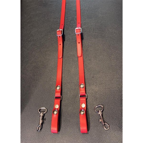 R&Co Leather Skinhead Braces Red XL