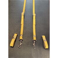 R&amp;Co Leather Skinhead Braces Yellow XL