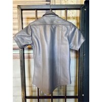 R&Co Short Sleeve Police Shirt Jeans Leather Grey