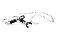 Black Nipple Clamps with Ring and Chain